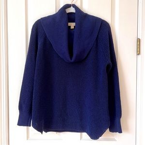 Michael By Michael Kors Navy Blue Waffle Sweater Long Sleeves Size M